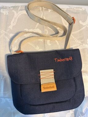 Timberland Navy Crossbody with Cream Strap and Orange Accents
